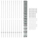 Udendørs Vildt Hegn med Stolper 25 x 1,5 m Galvaniseret stål