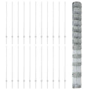 Udendørs Vildt Hegn med Stolper 50 x 1,4 m Galvaniseret stål
