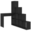 Hjørneskrivebord med hylde Sort eg 101,5 x 149,5 x 149,5 cm