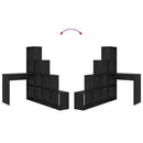 Hjørneskrivebord med hylde Sort eg 101,5 x 149,5 x 149,5 cm