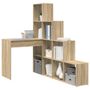 Hjørneskrivebord med hylde Sonoma eg 101,5 x 149,5 x 149,5 cm