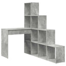 Hjørneskrivebord med hylde Beton Grå 101,5 x 149,5 x 149,5 cm