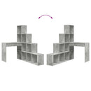 Hjørneskrivebord med hylde Beton Grå 101,5 x 149,5 x 149,5 cm