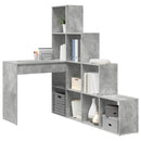 Hjørneskrivebord med hylde Beton Grå 101,5 x 149,5 x 149,5 cm