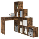 Hjørneskrivebord med hylde Røget eg 101,5 x 149,5 x 149,5 cm