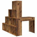 Hjørneskrivebord med hylde Gammelt træ 101,5 x 149,5 x 149,5 cm