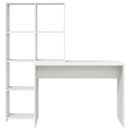 Bord med hylde Hvid 138,5 x 55 x 143 cm Konstrueret træ