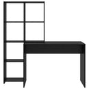 Bord med hylde Sort eg 138,5 x 55 x 143 cm Konstrueret træ