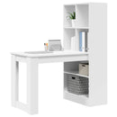 Bord med hylde Hvid 122 x 67 x 145 cm Konstrueret træ