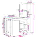 Bord med hylde Hvid 122 x 67 x 145 cm Konstrueret træ