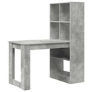 Bord med hylde Beton Grå 122 x 67 x 145 cm Konstrueret træ