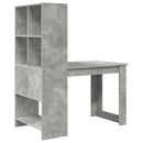 Bord med hylde Beton Grå 122 x 67 x 145 cm Konstrueret træ