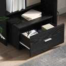 Bord med skuffe Sort eg 131,5 x 50 x 106,5 cm Konstrueret træ