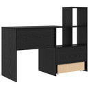 Bord med skuffe Sort eg 131,5 x 50 x 106,5 cm Konstrueret træ