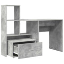Bord med skuffe Beton Grå 131,5 x 50 x 106,5 cm Konstrueret træ