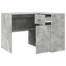 Hjørneskrivebord med skuffe Beton Grå 102 x 88 x 75 cm