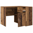 Hjørneskrivebord med skuffe Gammelt træ 102 x 88 x 75 cm