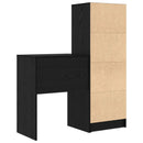 Bord med skuffe med hylde med opbevaring 2 pcs Sort eg