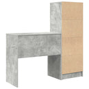 Bord med skuffe med hylde med opbevaring 2 pcs Beton Grå
