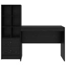 Bord med skuffe 2 pcs Sort eg