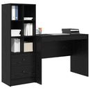Bord med skuffe 2 pcs Sort eg