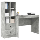 Bord med skuffe 2 pcs Beton Grå