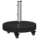 Parasolfod 30kg Sort Granit og Rustfrit Stål Rund
