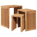 Have Side Bord 3 pcs Brun 33 x 44,5 x 51 cm Massiv Teaktræ