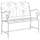 Havebænk Antik hvid 104 x 54 x 93 cm Stål
