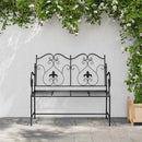 Havebænk Sort 104 x 54 x 93 cm Stål