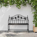 Havebænk Sort 104 x 52,5 x 89 cm Stål
