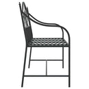 Havebænk Sort 104 x 52,5 x 89 cm Stål
