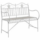 Havebænk Antik hvid 103,5 x 59 x 89 cm Stål