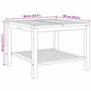 Sofabord med opbevaring Brun 60 x 60 x 45 cm Massiv Teaktræ