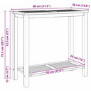 Konsolbord med opbevaring Brun 80 x 35 x 75 cm Massiv Teaktræ