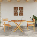 Stol 2 pcs Brun 56 x 55 x 90.5 cm Massiv Teaktræ