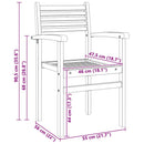 Stol 2 pcs Brun 56 x 55 x 90.5 cm Massiv Teaktræ