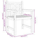 Have Stol 2 pcs 60 x 58 x 90 cm Massiv Teaktræ