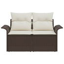 Havemøbelsofa med pude Brun 141 x 62 x 69cm polyrattan