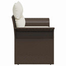 Havemøbelsofa med pude Brun 141 x 62 x 69cm polyrattan