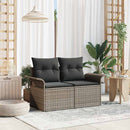 Havemøbelsofa med pude Grå 141 x 62 x 69cm polyrattan