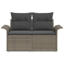 Havemøbelsofa med pude Grå 141 x 62 x 69cm polyrattan