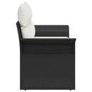Havemøbelsofa med pude Sort 141 x 62 x 69cm polyrattan