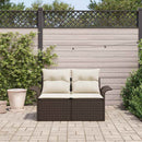 Havemøbelsofa med pude Brun 141 x 62 x 69cm polyrattan