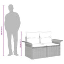 Havemøbelsofa med pude Grå 141 x 62 x 69cm polyrattan