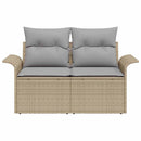 Havemøbelsofa med pude Beige 141 x 62 x 69cm polyrattan