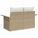 Havemøbelsofa med pude Beige 141 x 62 x 69cm polyrattan