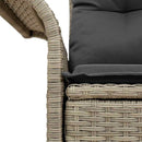 Havemøbelsofa med pude Lysegrå 141 x 62 x 69cm polyrattan