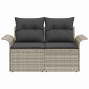 Havemøbelsofa med pude Lysegrå 141 x 62 x 69cm polyrattan