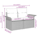 Havemøbelsofa med pude 141 x 62 x 69 cm polyrattan